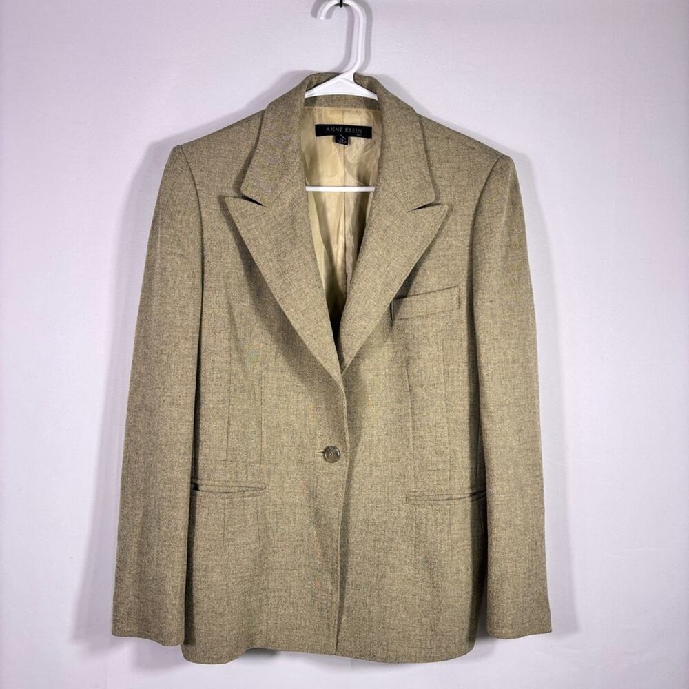Anne Klein Beige Suit Blazer Size 10 C2